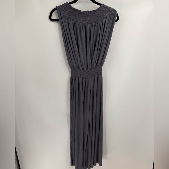 Elan off the shoulder grey cropped wide leg boho jumpsuit romper size medium - Picture 9 of 16